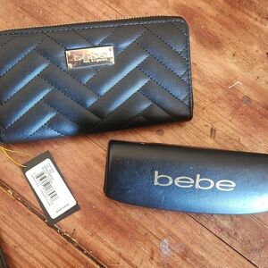 Bebe Black Quilted Wallet